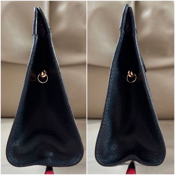 Certified Authentic Vintage Gucci Web Canvas Navy Leather Velcro Clutch, COA - Picture 4 of 12